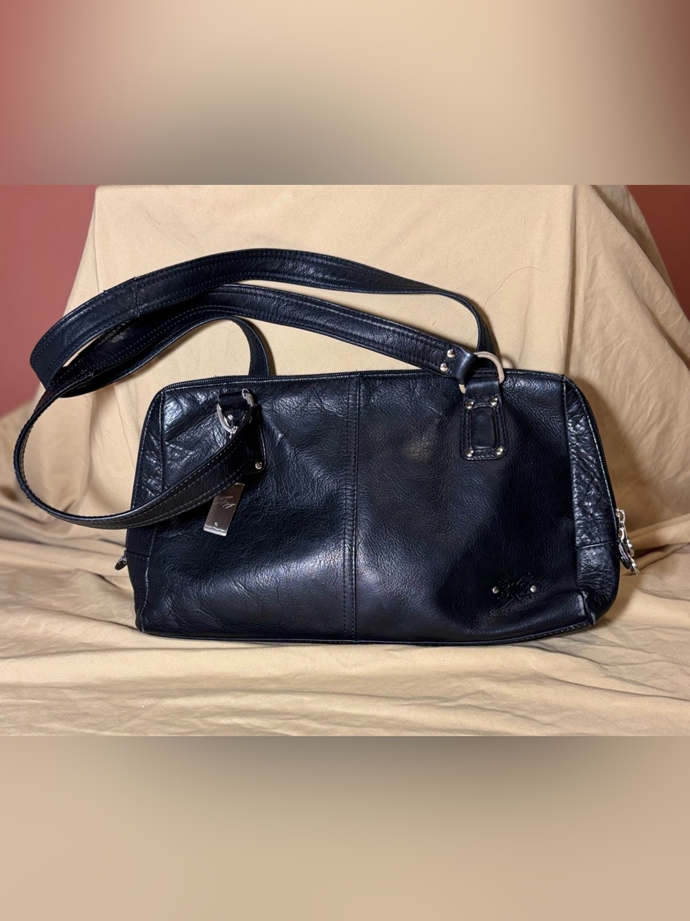 Vintage Genuine Leather Stone Mountain Shoulder Bag